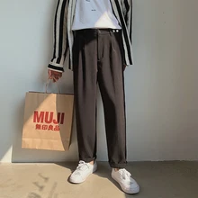 Мужские повседневные брюки осень и зима Новые однотонные повседневные брюки молодых людей тренд мужская одежда