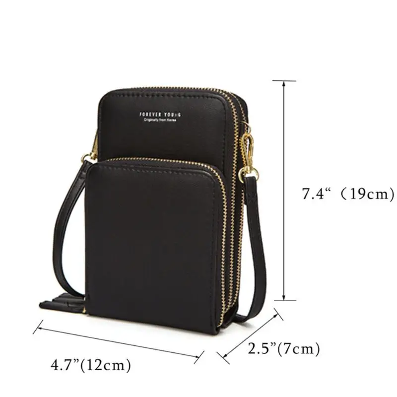 Women Leather Mini Crossbody Shoulder Bag Large Capacity Phone PouchLadies Purse Zipper Messenger Bags Diaper Maternity Bag