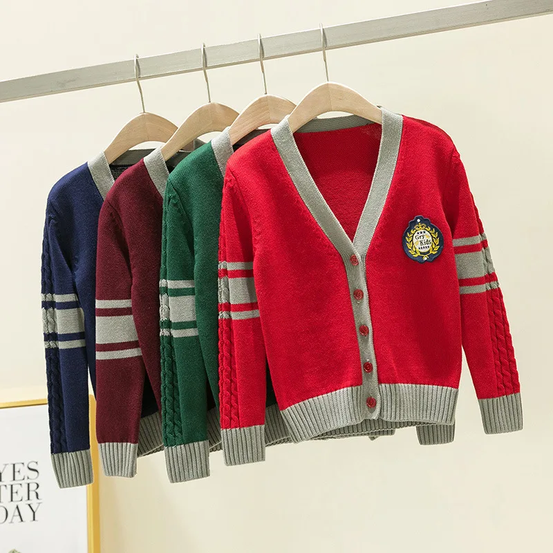 

Whoholl Brand 2019 Spring Kid Cardigan Sweaters Children School Uniform Knitted Sweater Toddler Little Girls Long Sleeve Clothes