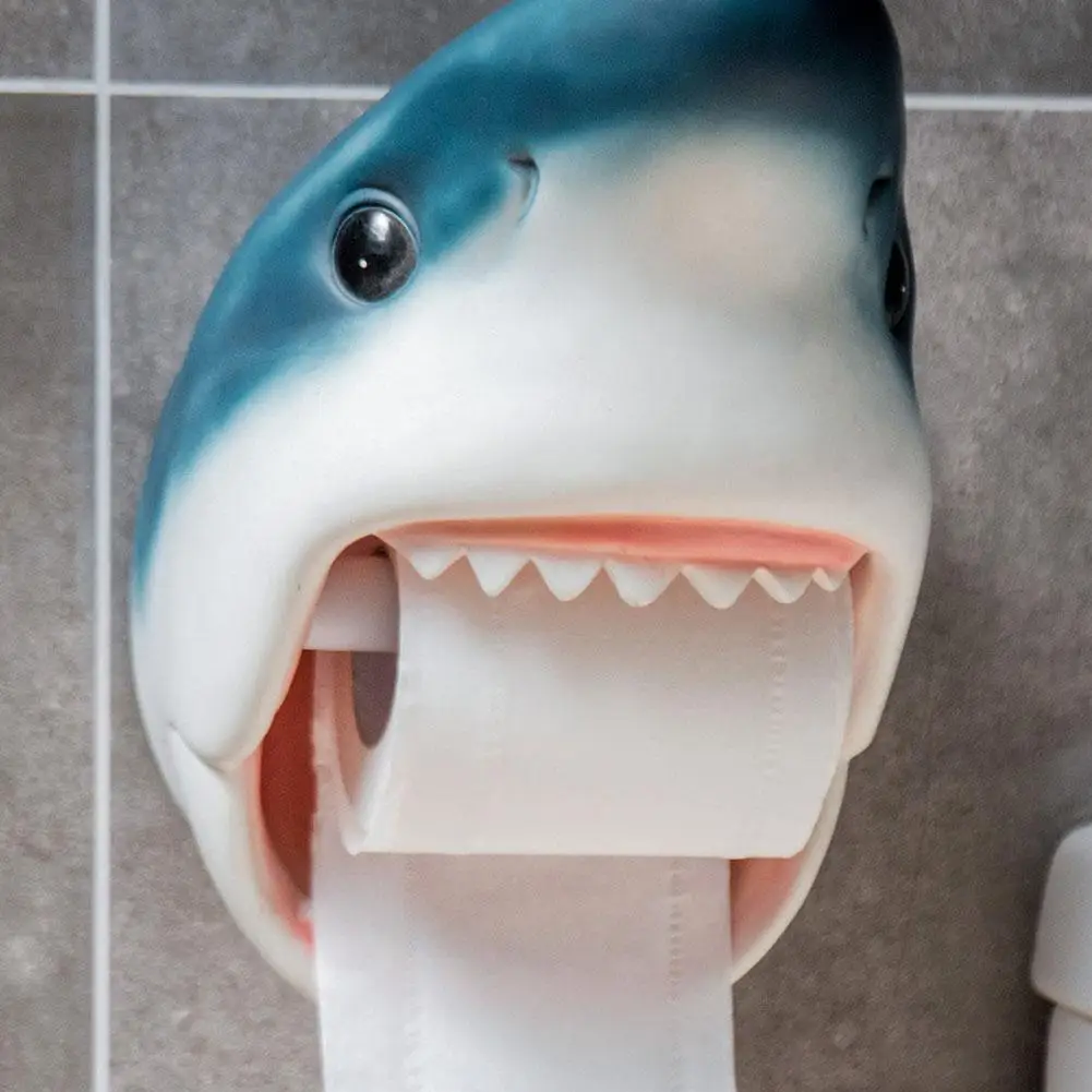 

Waterproof Bathroom Personality Tissue Box Paper Towel Rack Shark Household Items Roll Paper Holder Bathroom Tissue Box