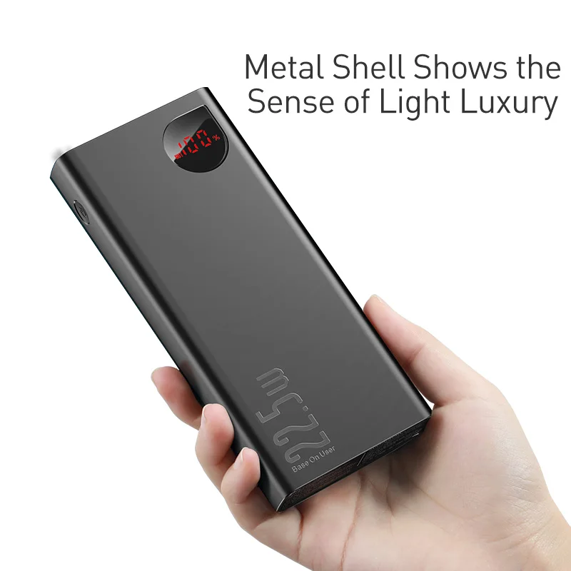 Baseus Power Bank 20000 мАч портативное зарядное устройство 22 5 Вт портов Type C USB быстрое для