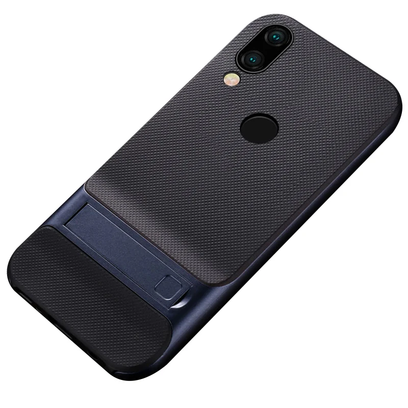 CAPSSICUM чехол-подставка для Xiaomi Redmi Note 7 Pro Чехол s PC силиконовый гибкий тонкий гелевый чехол-накладка Note7 Note7pro - Цвет: Dark Blue