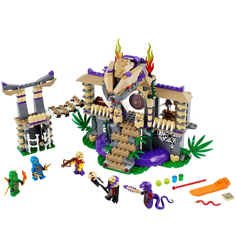 Серии ниндзя кирпич введите змеи совместимые Lepinblock Ninjago 70749 строительные блоки