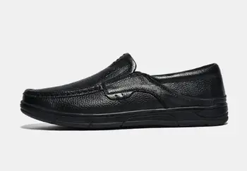 

Casual leather shoes for men without laces, soft leather for one foot