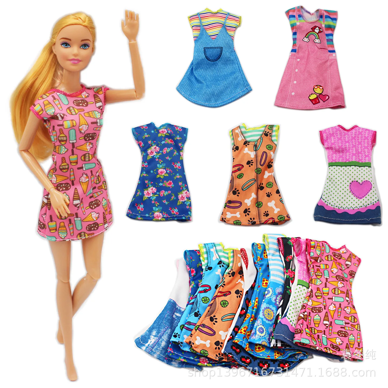 Barbie Original Mix Dolls Fashion Clothe Outfits dress elega Doll Shoes Set  Toys For Girls Children Accessories Play House Party