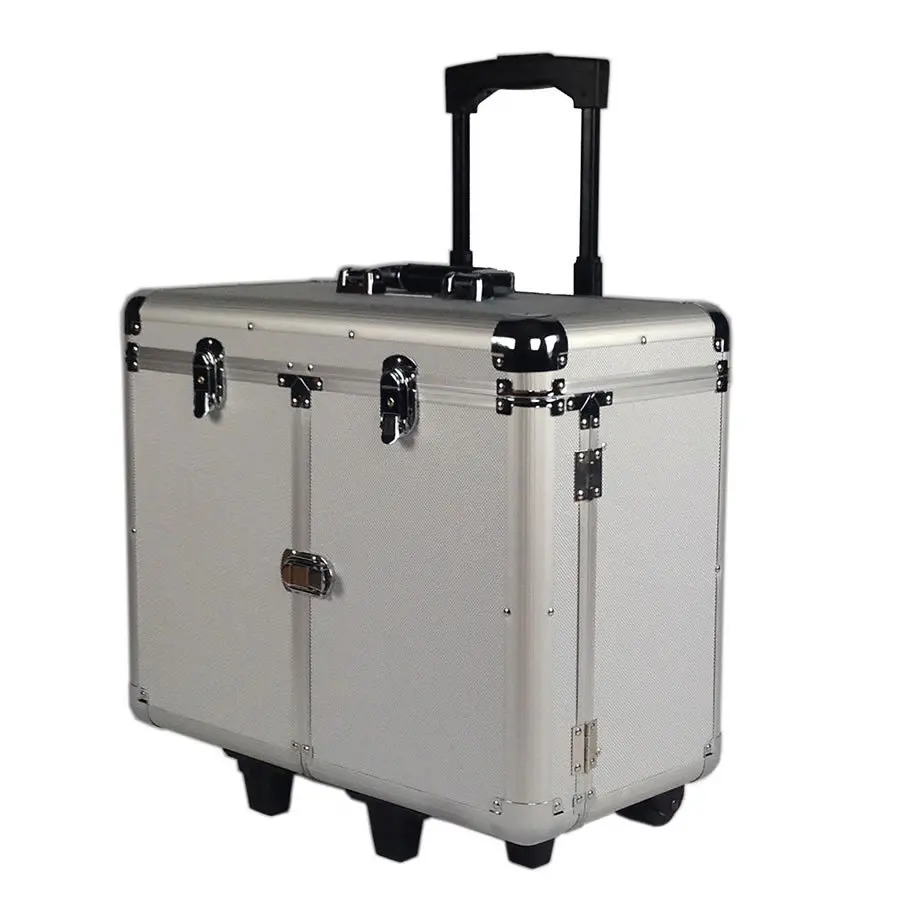 

Profession Large Size Aluminium Alloy Trolley Cosmetic Case Makeup Box Multilayer Beauty Hairdressing Box One-way Wheel Toolbox