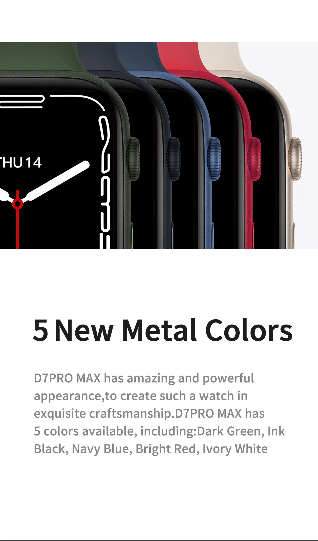 D7 Pro Max Smart Watch Fast Wireless Charging Voice Assistant Smartwatch Bluetooth Call DIY Watchface IP68 Waterproof Sportwatch