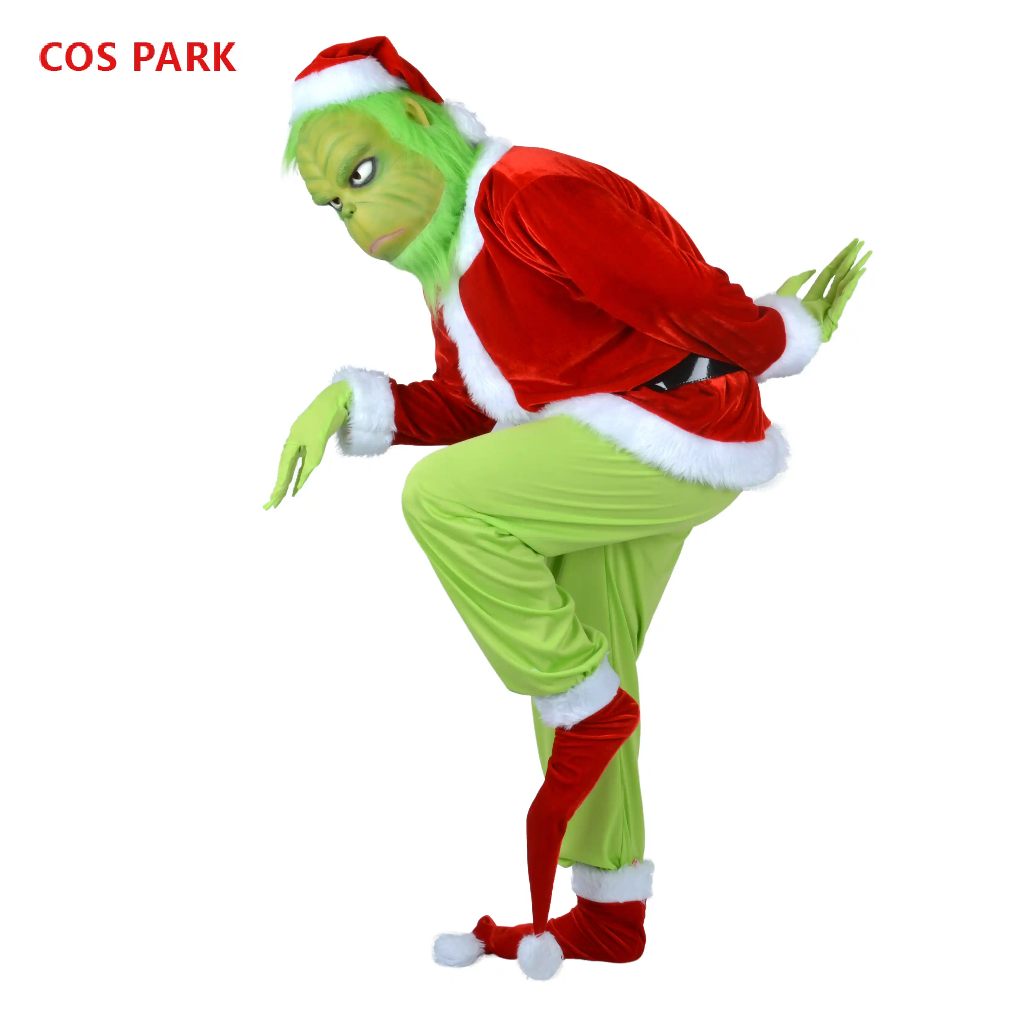 xmas cosplay costume clothes funny grinch stole christmas latex