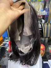 Malaika recto Bob corto frente de encaje pelucas de cabello humano 13x4 pelo brasileño peluca Bob contundente corte Bob pelucas con minimechones
