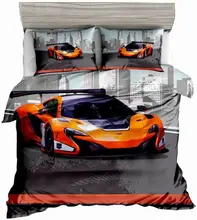 

SxinHome Orange Speed Sport car Bedding Set for Teen Boys, Duvet Cover Set,3pcs 1 Duvet Cover