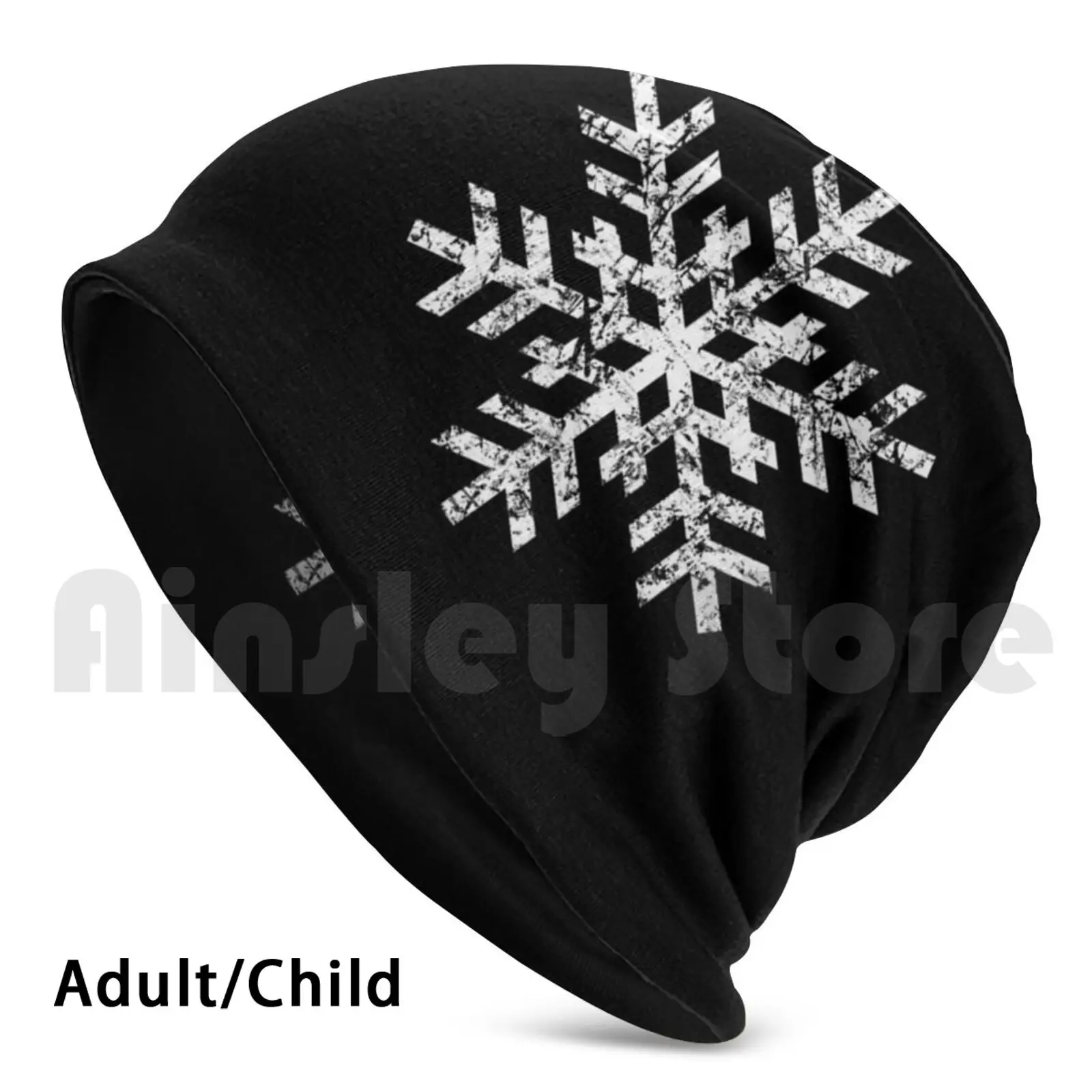 

Snowflake In Grunge Distressed Style Beanies Pullover Cap Comfortable Snowflake Snowflakes Snow Winter Snow Fall Cold