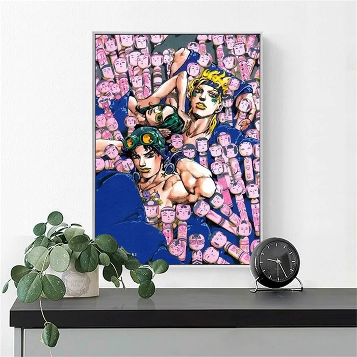 Постеры и принты JoJo s причудливый плакат Приключения действие японское аниме Холст Живопись стены искусства картина для гостиной дома деко - Цвет: D