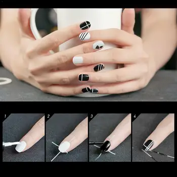 

30pcs/set Nail Gold Silver Wire Nail Art Tool Painting Beauty Quality High Laser Nail Sticker Nail Wire Line L7O0