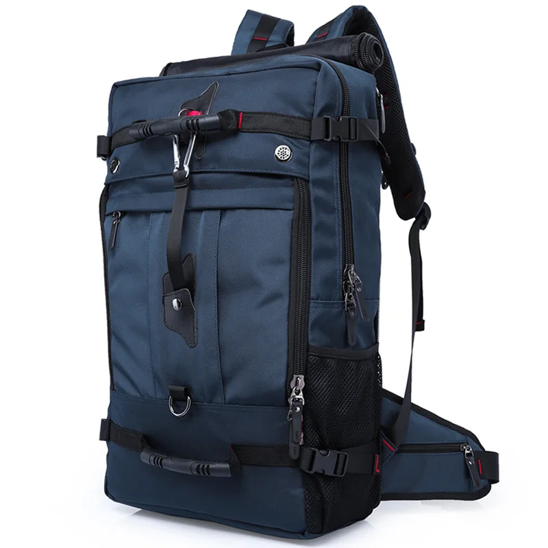 KAKA брендовые Дизайнерские мужские дорожные сумки большой вместимости 50л Универсальный многофункциональный водонепроницаемый рюкзак для багажа 1" ноутбука - Цвет: Синий