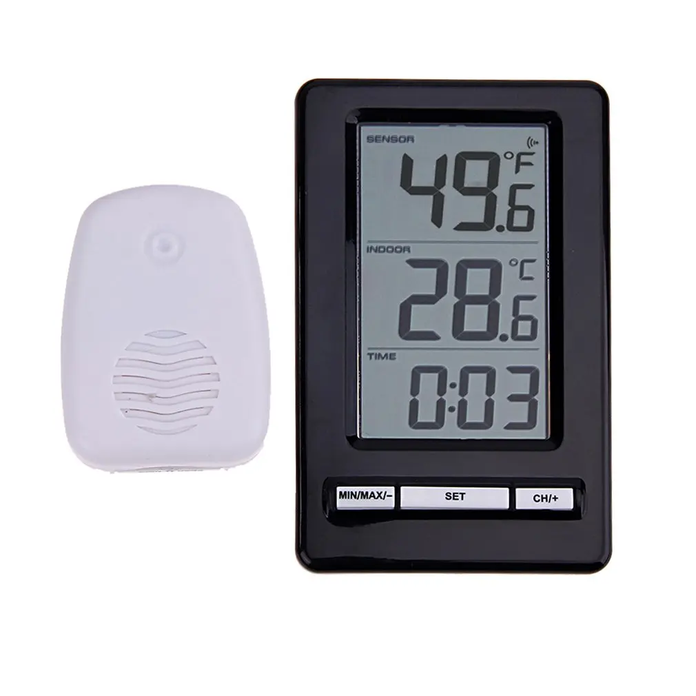 TS-WS-47 беспроводной цифровой термометр Крытый Открытый термометр время дисплей часы настольная подставка метеостанция