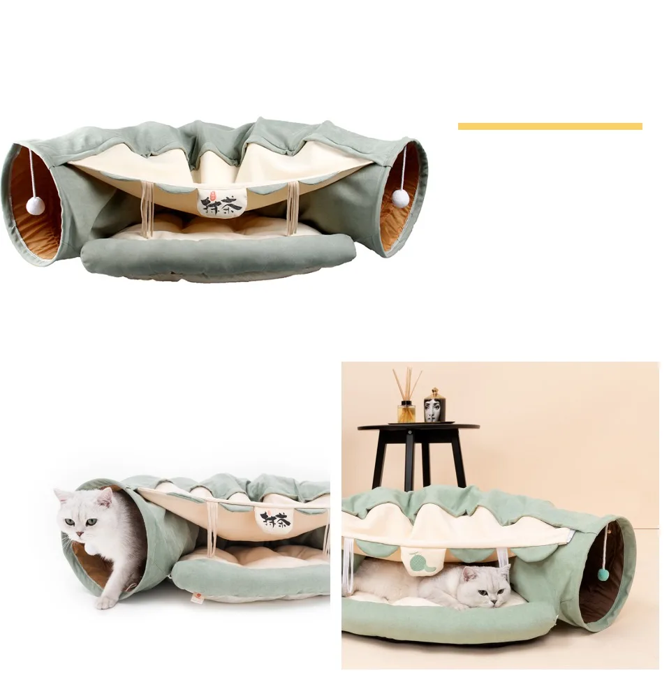 white paw dog toy Pet Cats Tunnel Toy Interactive Play Toy Mobile Collapsible Ferrets Rabbit Bed Tunnels Tube Indoor Toys Kitten Exercising Produc cat toys