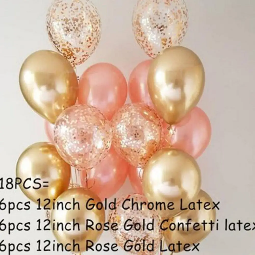 18 шт розовые и золотые воздушные шары Blanc металлик розовый пастельный шар золотой конфетти воздушные шары для вечерние свадебные украшения для дня рождения шары