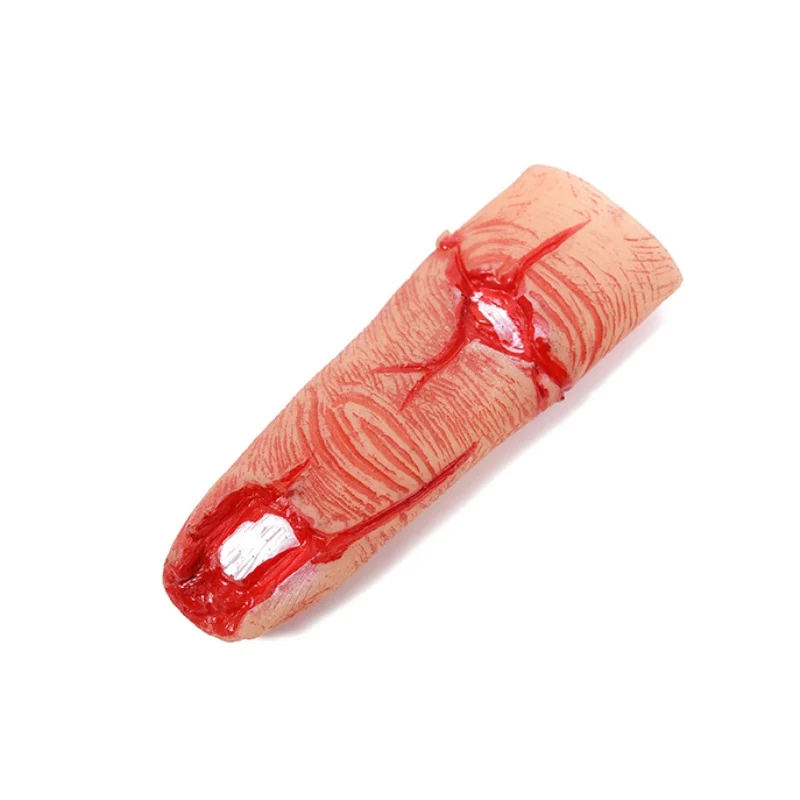 Nailless finger Halloween Realistic Broken Finger Bloody Horror Scary Cutted Fingers Prop For Haunted House Halloween Party Decoration - Color: Nailless finger