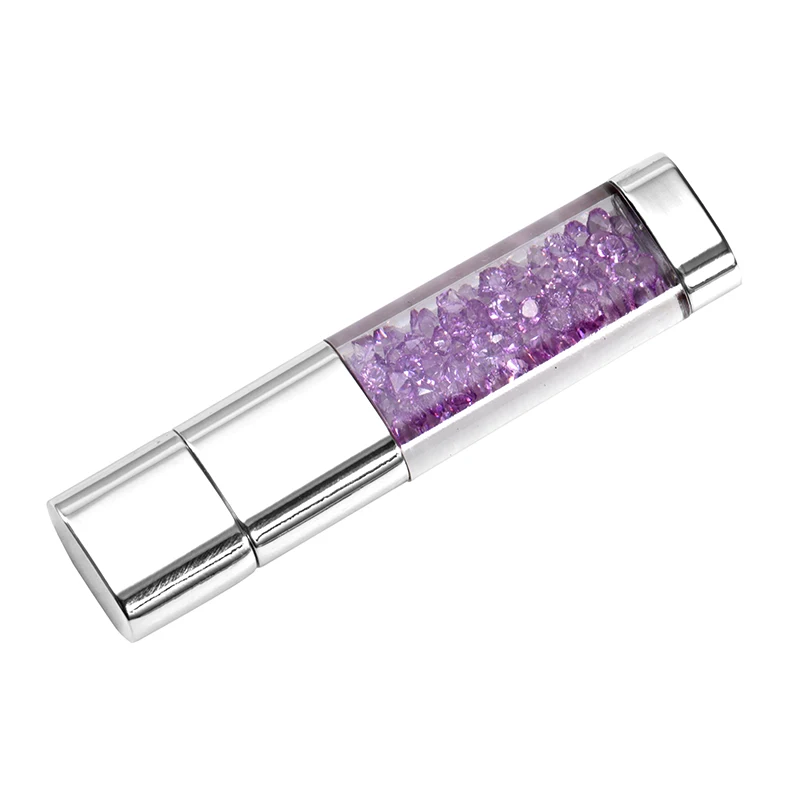 JASTER, флеш-накопитель с кристаллами и бриллиантами, usb 2,0, 32 ГБ, 16 ГБ, 8 ГБ, 4 ГБ, 64 ГБ, чехол для флеш-накопителя, прекрасный подарок для любимой девушки - Цвет: Purple