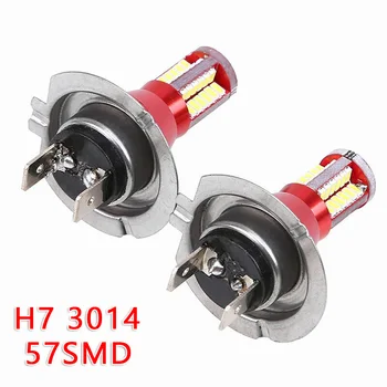 

2pcs H7 3014 57SMD Car Driving Fog Light Daytime Running Lamp LED Bulb DRL