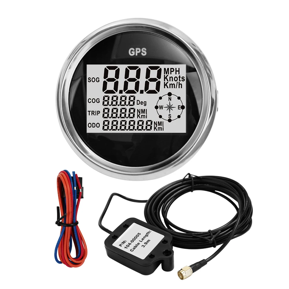 

LCD Digital Display Speedometer IP65 Waterproof Motorcycle Car Boat Modified Speedometer Black Dial