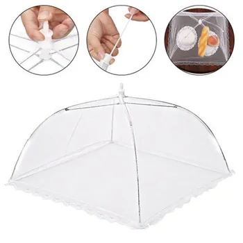 

6Pcs food tent mesh solid color simple large pop-up food protective cover 17 inches reusable outdoor picnic protective cover