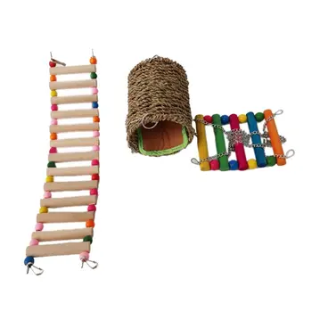 

Pet Hammock Hamster Hanging Toy, Set House Hanging Bed Cage Toys for Small Anima E5BB