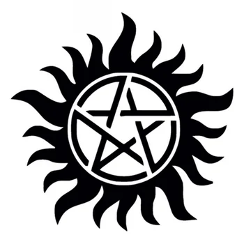 

Car Sticker Supernatural Anti-possession Cartoon PVC Sticker Decal Car Shape Waterproof Sunscreen Black/white,15cm*15cm