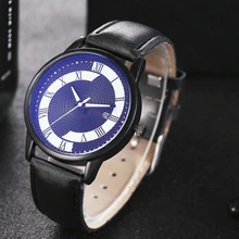 Business casualowe zegarki na rękę zegar wysokiej jakości skórzane innowacyjne zegarki męskie 2021 wodoodporne zegarki sportowe czarne niebieskie zegarki tanie tanio WLISTH 26cm BIZNESOWY QUARTZ NONE 3Bar Sprzączka CN (pochodzenie) STOP 12mm Szkło Kwarcowe zegarki bez opakowania 45mm