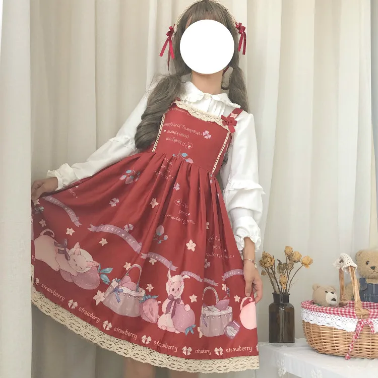 Wine red Sleeveless JSK/летнее милое платье-комбинация в мелкие складки, нарядное платье на бретельках, милое платье и блузка - Цвет: Wine red Sleeveless