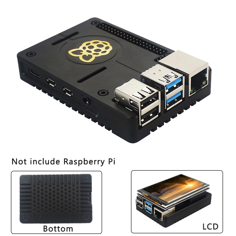 Алюминиевый Чехол для Raspberry Pi 4 CNC Пассивный охлаждающий металлический корпус