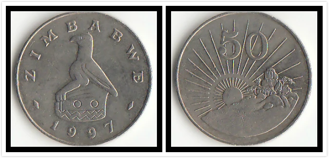 Zimbabwe 50 Cents Coins Edition Africa 100% Real Original Coin Collection Old | Дом и сад