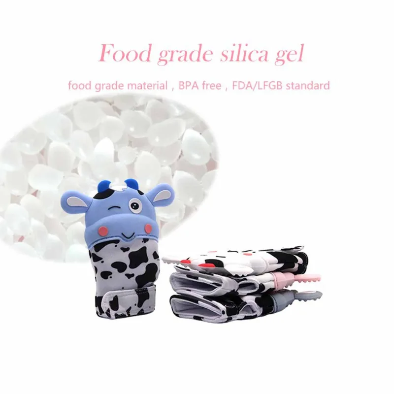 New Hot Newborn Baby Gloves Cute Safety Silicone Baby Milk Shape Preventing Scratches Relieving Toothache Mitten Teething Glove