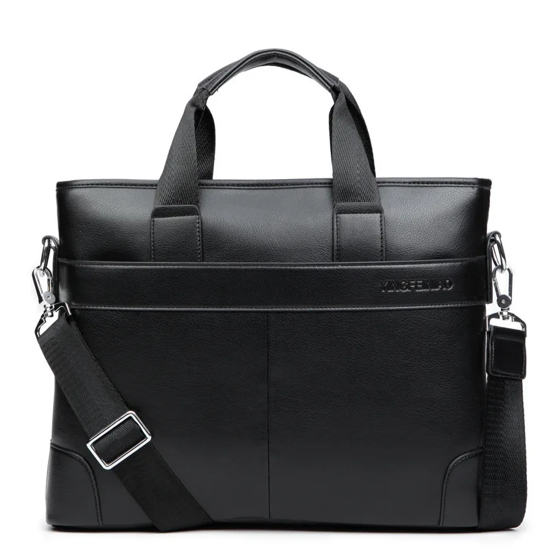 

2019 Men's Business Casual Bag Pu Leather Briefcase Men's Tote Bags Brown High Quality Male Business Large Capacity