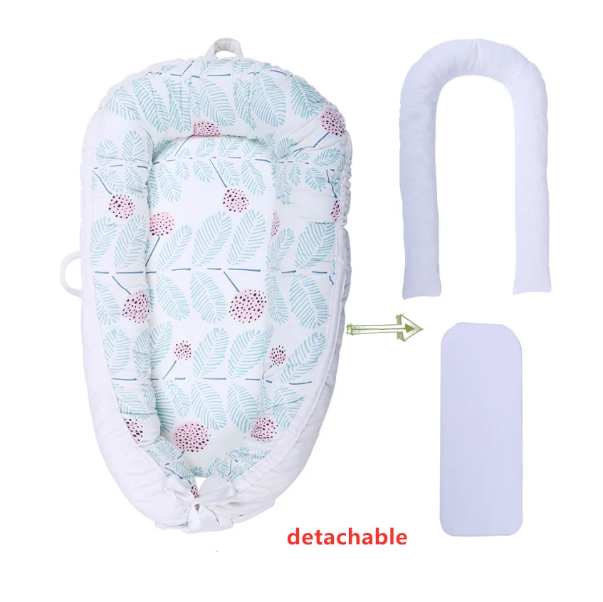 Портативная детская бионическая кровать Bebe SLEEP POD Младенческая дорожная кроватка хлопок Новорожденный матрас BabyNest обновленная кровать-гнездо - Цвет: C8