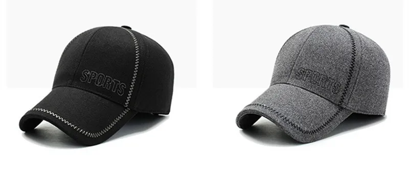 SILOQIN мужская шапка Snapback Зимняя защита ушей термальная Бейсболка Регулируемый размер индивидуальная Мода Досуг кепки с козырьками