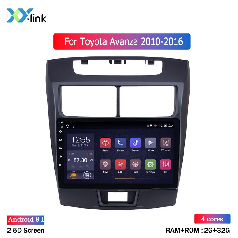 Android 8,1 Автомобиль Радио Мультимедийный видеоплеер навигации gps для Toyota Avanza 2010 2011 2012 2013 - Color: 4 CORES 2G RAM