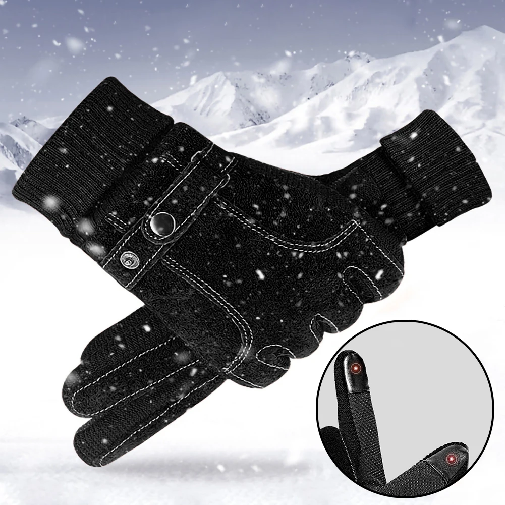 

Cold-proof Unisex Waterproof Winter Gloves Cycling Fluff Warm Gloves For Touchscreen Cold Weather Windproof Anti Slip