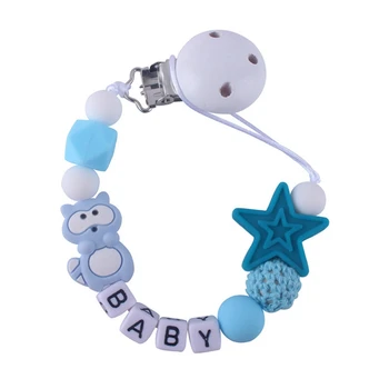 

Baby Pacifier Clip Chain Cute Cartoon BABY Letters Toys Nipper Holder Teether Pacifier Anti-drop Chain Baby Nipple Feeding