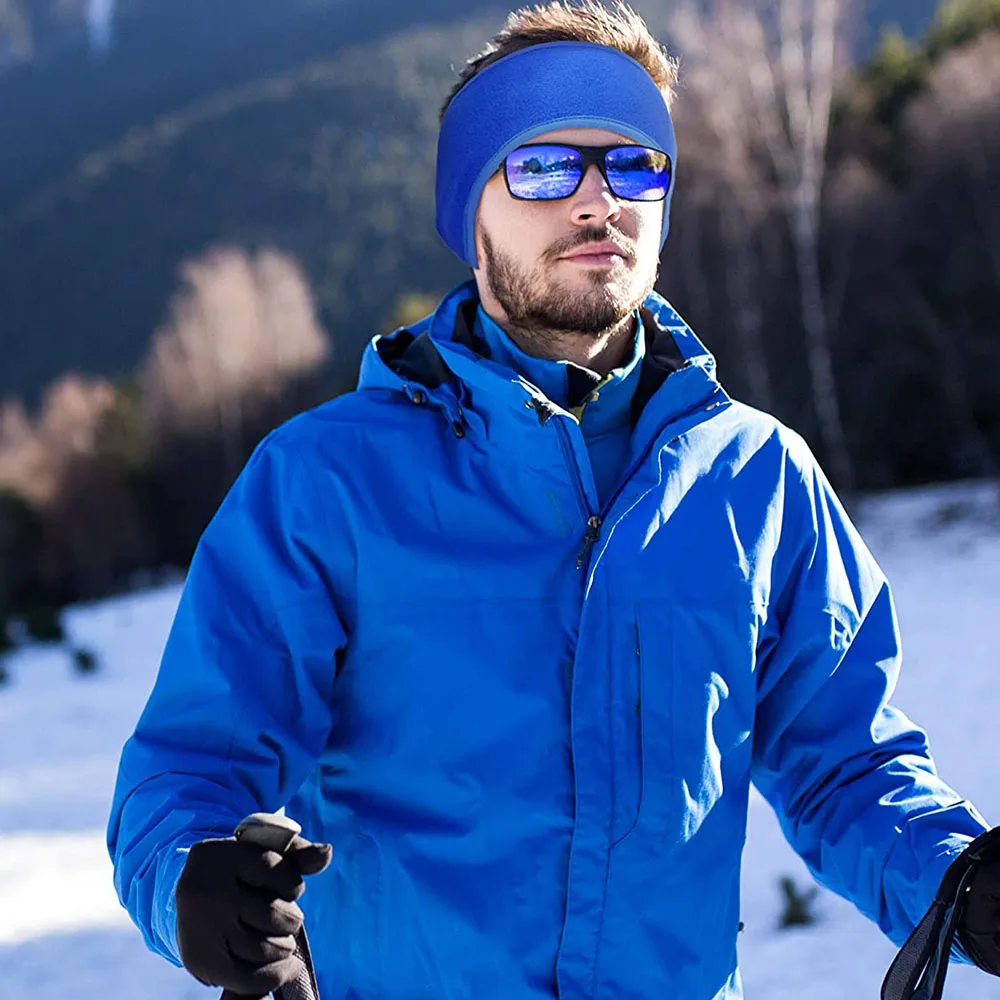 Women Men Winter Ponytail Headband Fleece Ear Cover Keep Warmer Outdoor Running Fashion Yoga Motorcycling Sweatband With Holes