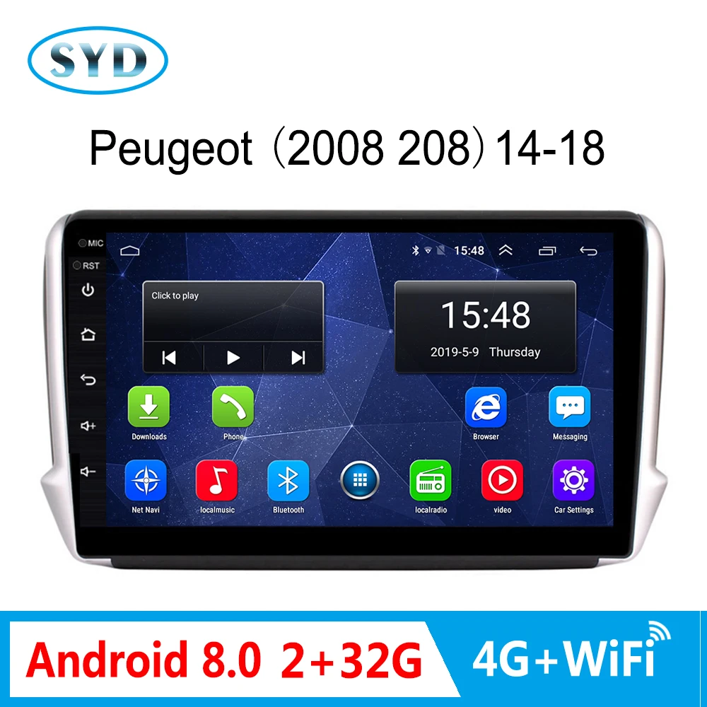 Автомагнитола 4G и Wi Fi для Peugeot 2008 208 2014 2018 мультимедийная система GPS навигация