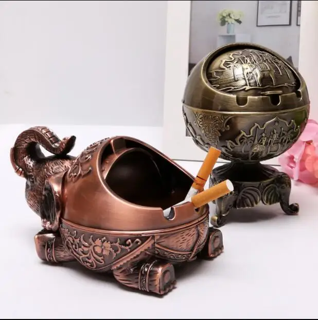 antique metal bronze/copper creative ashtray metal aschenbecher ashtray home cigarette smokeless ashtrays for cigar AT033