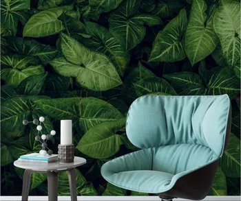 

CJSIR Custom Wallpaper Large Mural Wall Stickers Fresh Green Tropical Rain Forest Leaves Full House TV Backdrop Wall Decors
