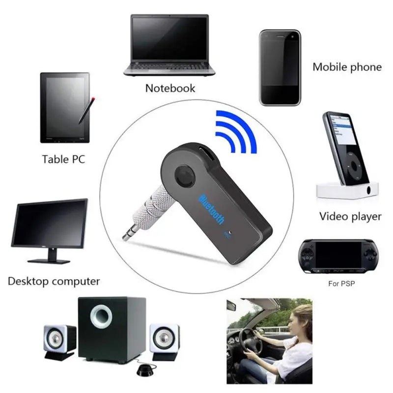 3 5MM Jack AUX Audio MP3 Music Bluetooth Receiver Car Wireless Kit Handsfree Speaker Headphone Adapter