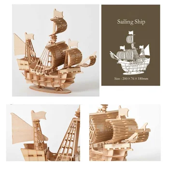 3D drewniane Puzzle statek samolot Model zwierzęcia zabawki dla dzieci cięcie laserowe zmontowane zestawy dekoracja biurka prezent Dropshipping tanie i dobre opinie OLOEY 4-6y 7-12y 12 + y 18 + CN (pochodzenie) Unisex Drewna NONE 3D PUZZLE Budowa CN(Origin) wooden puzzle