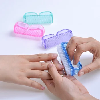 

4Pcs Plastic Handle Grip Nail Dust Brush Fingernail Scrub Cleaner Pedicure Tools Pedicure Tools Anti Slip Durable
