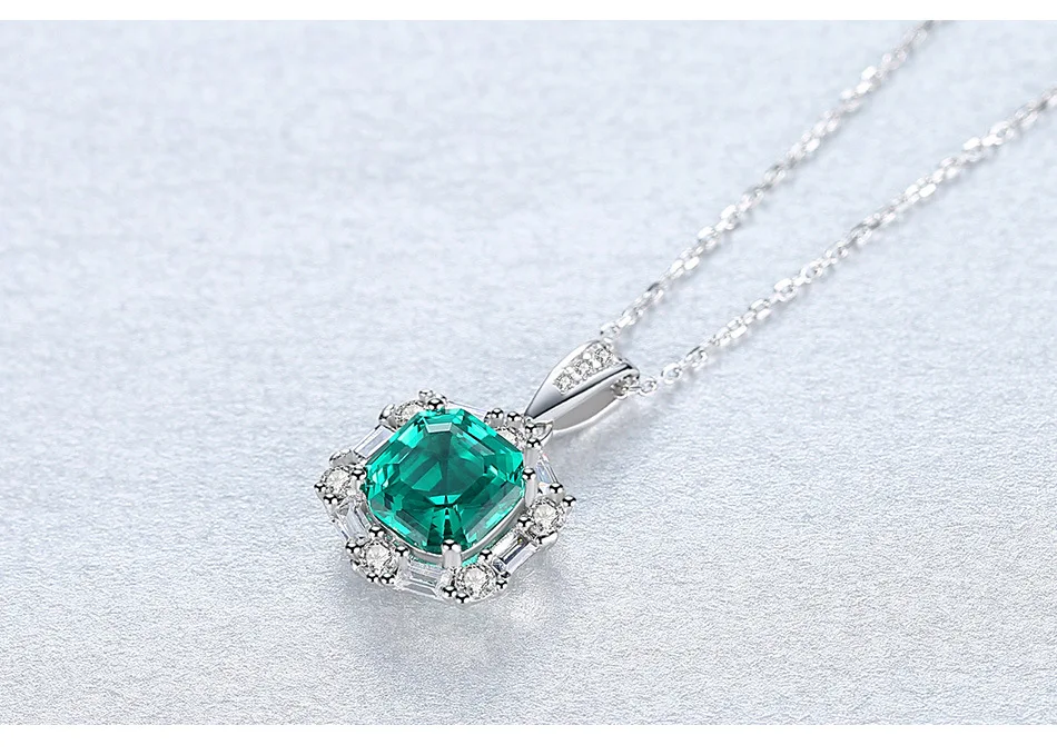 Серебро 925 пробы, кулон, ожерелье, светильник, роскошный цвет, сокровище, изумрудно-зеленый кулон, ожерелье, хорошее ювелирное изделие