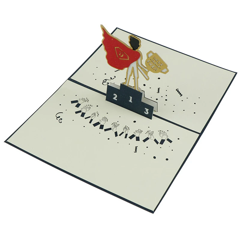 3d Papersuper Dad 3d Card Thank You Card Paper Laser Cutting Cartoon Greeting Card Gift Paper Cutting Father Day Thank You Card Cards Invitations Aliexpress