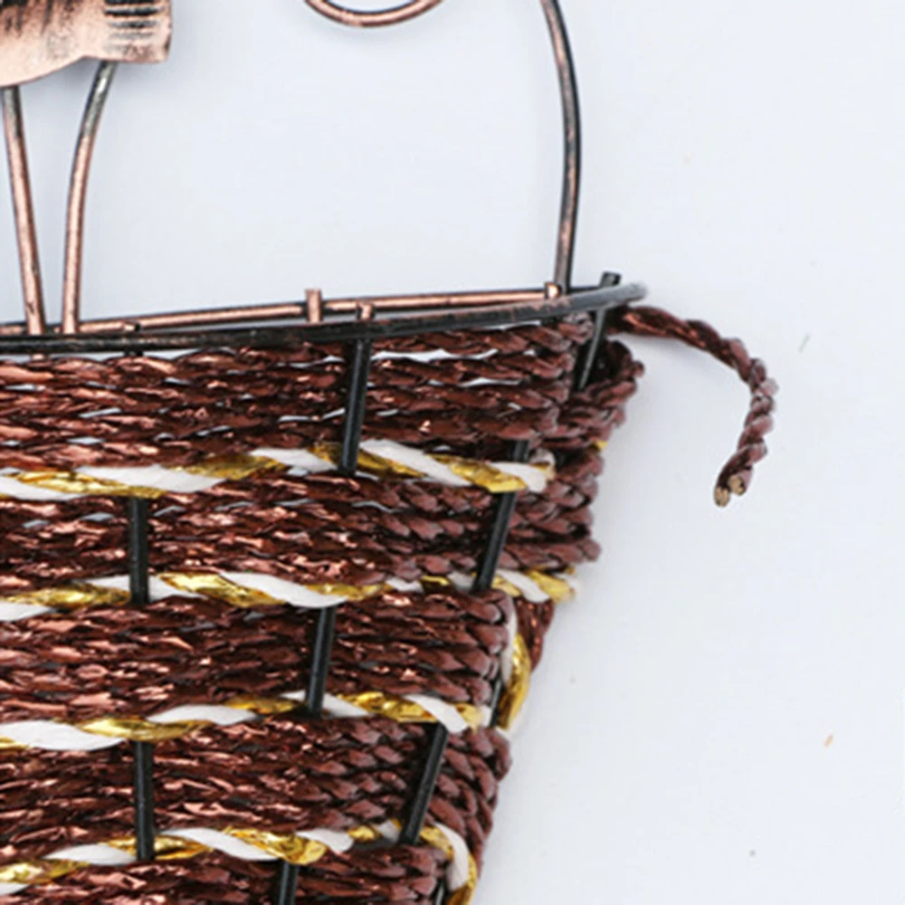 New Wicker Flower Basket Wall Mounted Rattan Hanging Pot Planter Vase Boxes Basket Decor Home Gardening Decoration