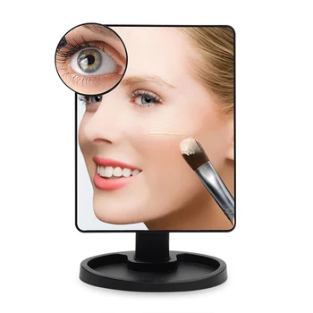 

22/16 LEDs Makeup Mirror Cosmetic Mirror wtih Touch Dimmer Switch Battery Operated Stand for Tabletop Bathroom Bedroom Travel